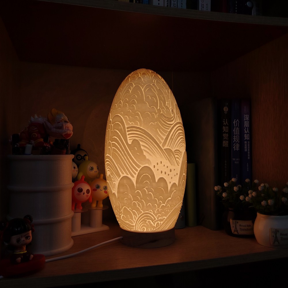 AI抽象艺术灯饰STL免费下载 | 3D打印创意古风灯具设计模型